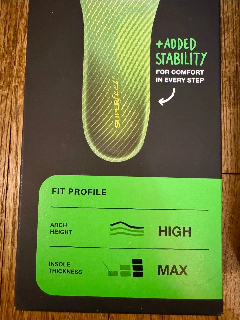 Superfeet Run High-Arch &!Hike Cushion Insoles - 2 pairs - size E